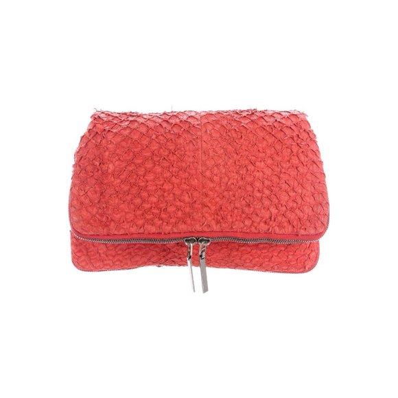 Helmut Lang Bags Helmut Lang Styx Orange Fish Scale Leather Purse Poshmark
